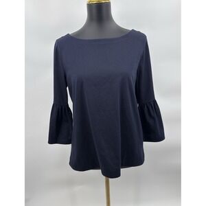 Banana  Republic Navy Blue Bell Sleeve Blouse  size Medium